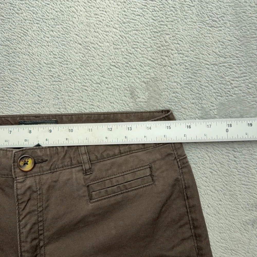 Banana Republic Pants Womens 8 Brown Cotton Linen Blend Wide Leg Trouser Casual